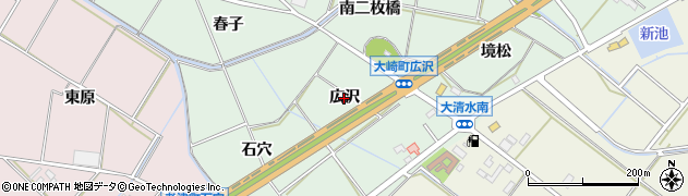 愛知県豊橋市大崎町（広沢）周辺の地図