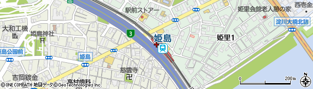 ローソンＨＢ阪神姫島店周辺の地図