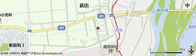 静岡県磐田市新出606周辺の地図