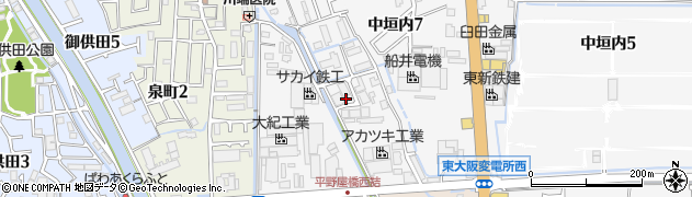 大阪府大東市平野屋周辺の地図
