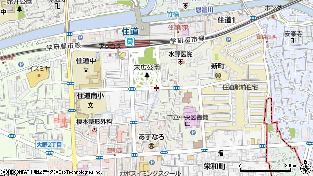 〒574-0036 大阪府大東市末広町の地図