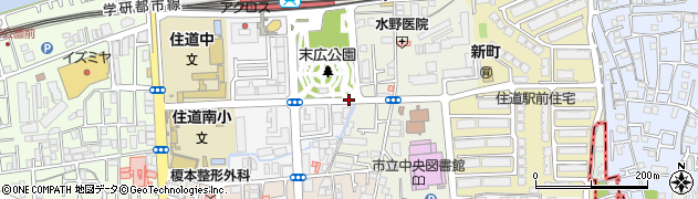 大阪府大東市末広町周辺の地図
