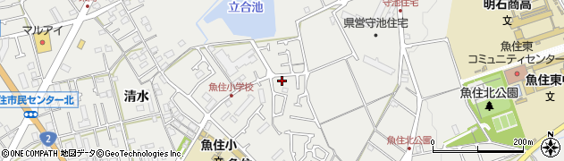 兵庫県明石市魚住町長坂寺1367周辺の地図