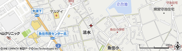兵庫県明石市魚住町清水520周辺の地図