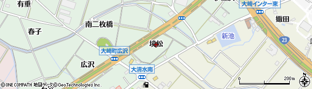 愛知県豊橋市大崎町（境松）周辺の地図