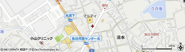 兵庫県明石市魚住町清水464周辺の地図