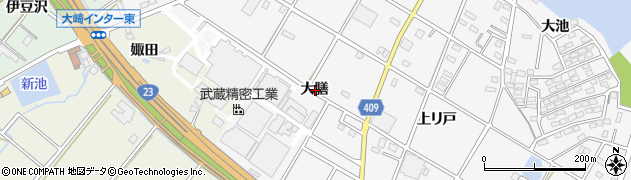 愛知県豊橋市植田町大膳周辺の地図