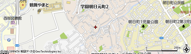 奈良県奈良市学園朝日元町周辺の地図