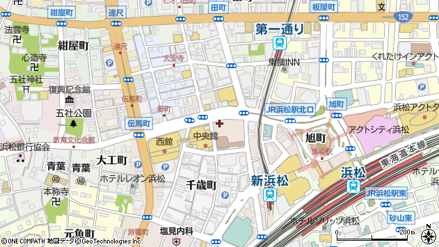 〒430-0933 静岡県浜松市中央区鍛冶町の地図