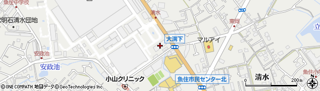 兵庫県明石市魚住町清水415周辺の地図