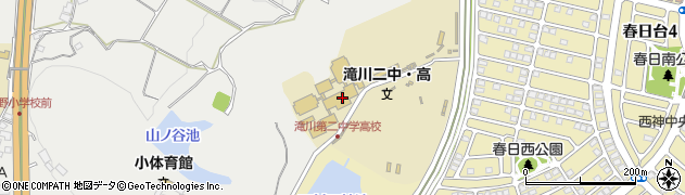 滝川第二高等学校周辺の地図