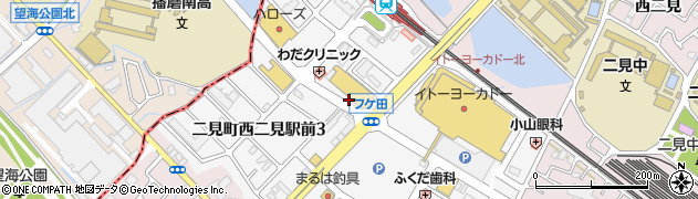 兵庫県明石市二見町西二見駅前周辺の地図