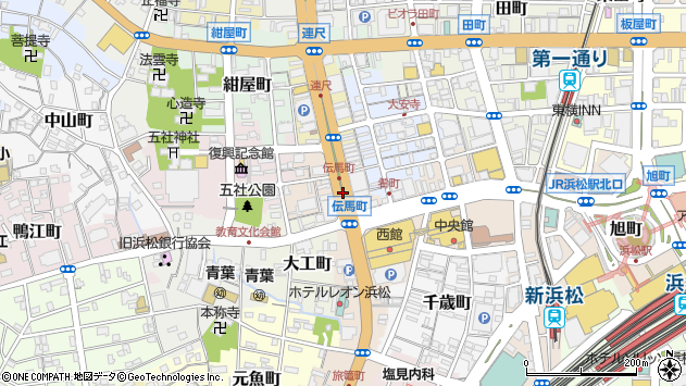 〒430-0935 静岡県浜松市中央区伝馬町の地図