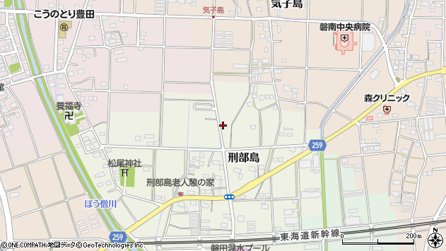〒438-0061 静岡県磐田市刑部島の地図