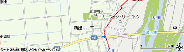 静岡県磐田市新出周辺の地図