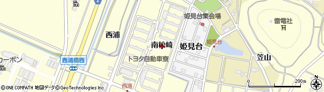愛知県田原市浦町南松崎周辺の地図