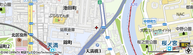 大阪府大阪市北区池田町1-75周辺の地図