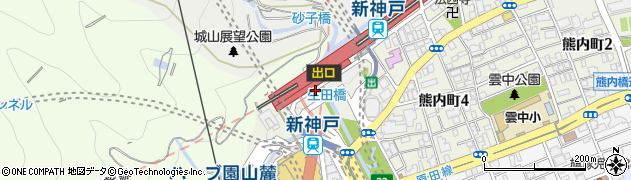 新神戸駅周辺の地図