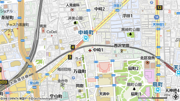 〒530-0016 大阪府大阪市北区中崎の地図