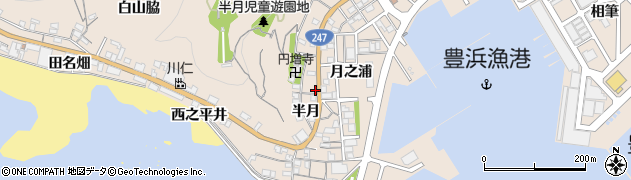 愛知県知多郡南知多町豊浜半月周辺の地図