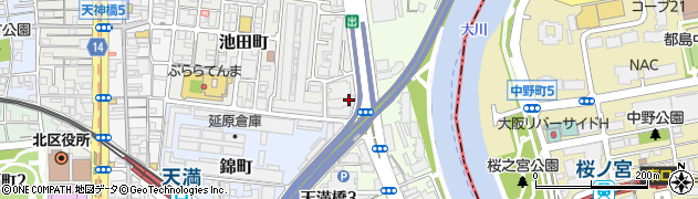 大阪府大阪市北区池田町1-73周辺の地図