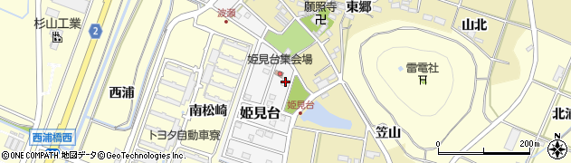 愛知県田原市姫見台64周辺の地図