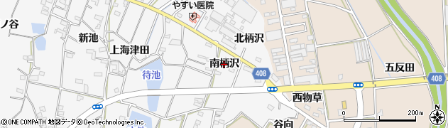 愛知県豊橋市植田町（南柄沢）周辺の地図