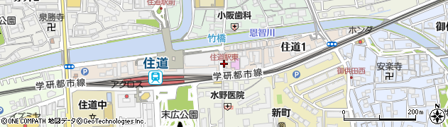住道駅東周辺の地図