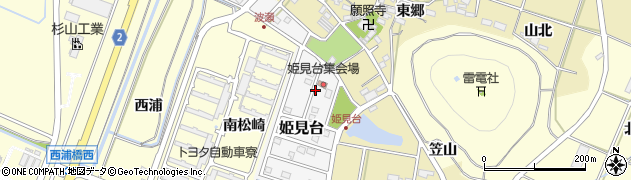 愛知県田原市姫見台周辺の地図