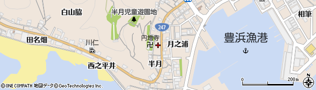 愛知県知多郡南知多町豊浜半月49周辺の地図