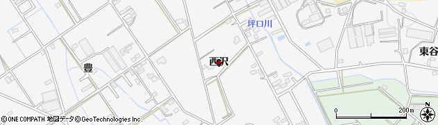 愛知県豊橋市天伯町（西沢）周辺の地図