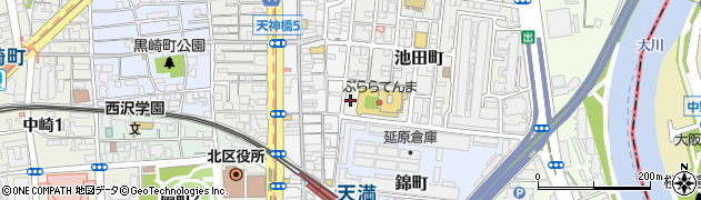 大阪府大阪市北区池田町5-6周辺の地図