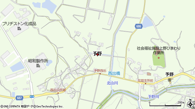 〒518-1152 三重県伊賀市予野の地図