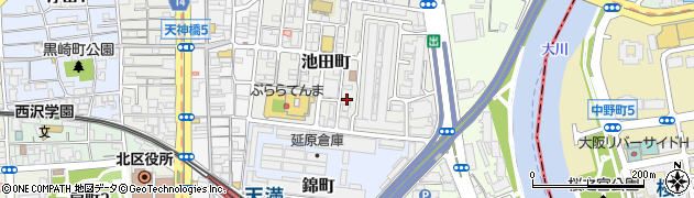 大阪府大阪市北区池田町1-23周辺の地図