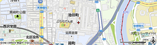 大阪府大阪市北区池田町1-24周辺の地図