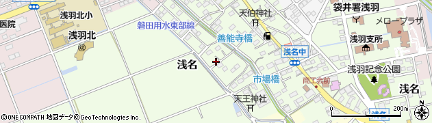 静岡県袋井市浅名周辺の地図