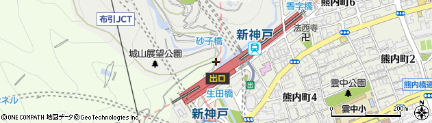 兵庫県神戸市中央区神戸港地方布引周辺の地図