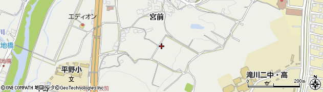 兵庫県神戸市西区平野町（宮前）周辺の地図