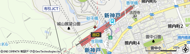 兵庫県神戸市中央区神戸港地方（布引）周辺の地図