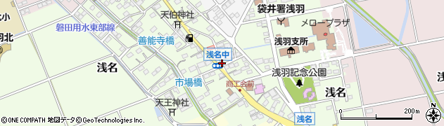 浅名中周辺の地図