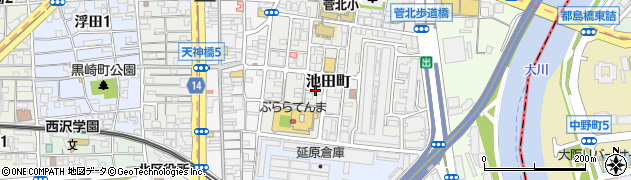 大阪府大阪市北区池田町8周辺の地図