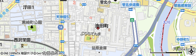 大阪府大阪市北区池田町8-7周辺の地図