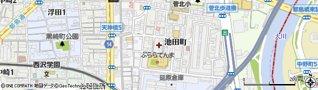 大阪府大阪市北区池田町7周辺の地図
