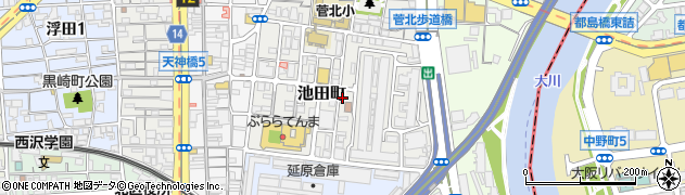 大阪府大阪市北区池田町1-28周辺の地図