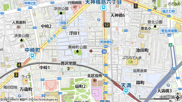 〒530-0022 大阪府大阪市北区浪花町の地図
