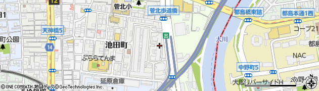 大阪府大阪市北区池田町1-1周辺の地図