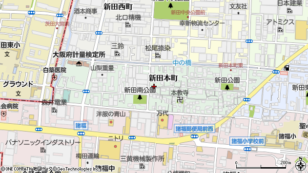 〒574-0055 大阪府大東市新田本町の地図