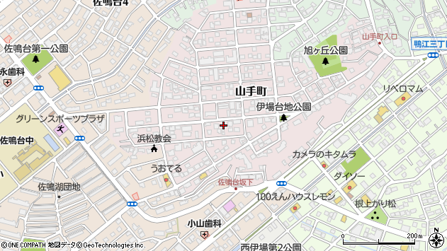 〒432-8022 静岡県浜松市中央区山手町の地図