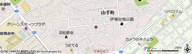 静岡県浜松市中央区山手町周辺の地図