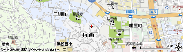 静岡県浜松市中央区中山町周辺の地図